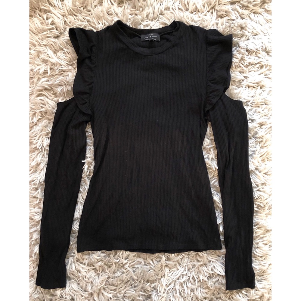 Lucky 🍀 Brand Black Long Sleeve Top